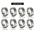 font options for inside engraving on grey spiral labyrinth rings