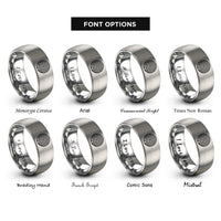 font options for inside engraving on grey spiral labyrinth rings