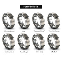 font options for inside engraving on grey spiral labyrinth rings