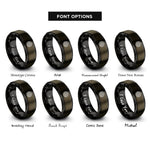 font options for inside engraving on gunmetal & black spiral labyrinth rings