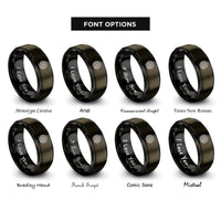 font options for inside engraving on gunmetal & black spiral labyrinth rings