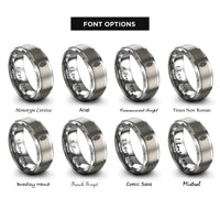 font options for inside engraving on gray spiral potato rings