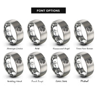 font options for inside engraving on gray spiral roots rings