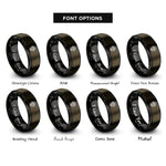 font options for inside engraving on gunmetal & black spiral roots rings