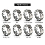 font options for inside engraving on gray spiral trace rings