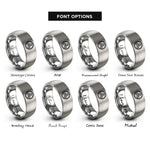 font options for inside engraving on gray spiral triskelion rings