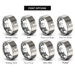 font options for inside engraving on gray spiral wave crest rings