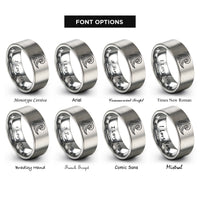 font options for inside engraving on gray spiral wave crest rings