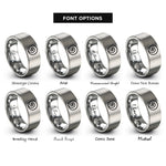 font options for inside engraving on grey spiral wave rings