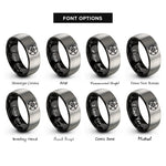 font options for inside engraving on black & grey spirit aether pentacle rings