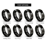 font options for inside engraving on black & gray spirit aether pentacle rings