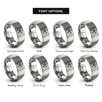 font options for inside engraving on gray spirit aether pentacle rings