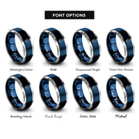 font options for inside engraving on blue & gray spirit rings