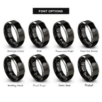 font options for inside engraving on black & silver spirit board planchette rings