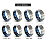 font options for inside engraving on blue & gray spirit circle rings