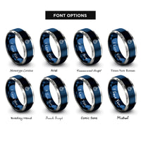 font options for inside engraving on blue & gray spirit circle rings