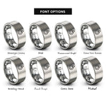 font options for inside engraving on grey spirit circle rings