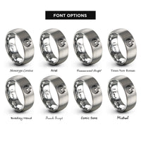 font options for inside engraving on silver spirit island rings