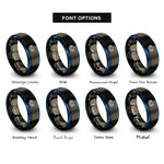font options for inside engraving on gunmetal & blue spirit island rings