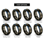 font options for inside engraving on gunmetal & blue spirit island rings