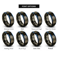 font options for inside engraving on gunmetal & blue spirit island rings