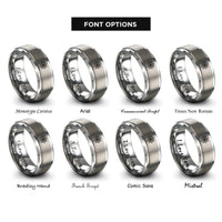 font options for inside engraving on gray spirograph star rings