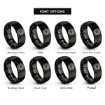font options for inside engraving on black split lock washer rings
