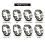 font options for inside engraving on grey split lock washer rings