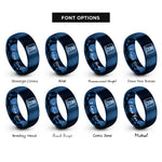 font options for inside engraving on blue split rock lighthouse rings