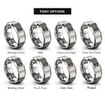 font options for inside engraving on gray split rock lighthouse rings