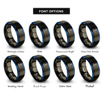 font options for inside engraving on gunmetal & blue split rock lighthouse rings