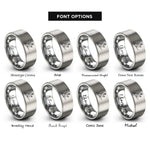 font options for inside engraving on silver splitboarder uphill skinning rings