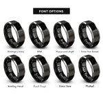 font options for inside engraving on black & gray splitting maul rings