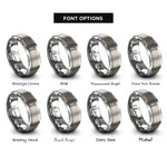 font options for inside engraving on grey splitting maul rings