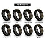 font options for inside engraving on gunmetal & black splitting maul rings
