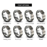 font options for inside engraving on gray spoke wheel rings