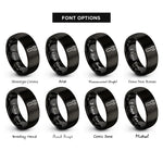 font options for inside engraving on black spoke wrench rings