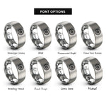 font options for inside engraving on gray spoked motorcycle wheel rings