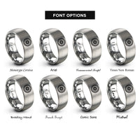 font options for inside engraving on gray spoked motorcycle wheel rings