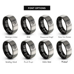 font options for inside engraving on black & grey spoked wheel wrench rings