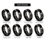 font options for inside engraving on black & gray spool of thread rings