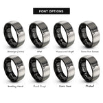 font options for inside engraving on black & gray spool of thread rings