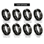font options for inside engraving on black & gray spool of thread rings