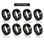 font options for inside engraving on black spool of thread rings