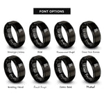 font options for inside engraving on black spool of thread rings
