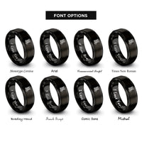 font options for inside engraving on black spool of thread rings