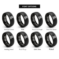font options for inside engraving on black spool of thread rings