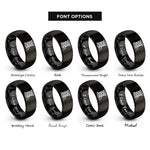 font options for inside engraving on black spool of thread rings