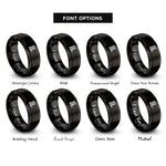 font options for inside engraving on black spool of thread rings