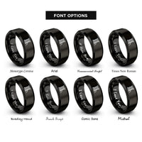 font options for inside engraving on black spool of thread rings